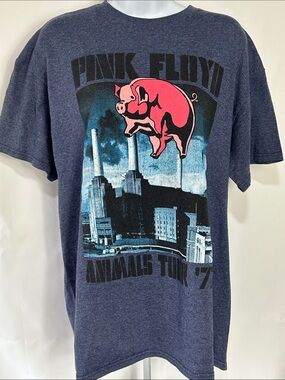 Pink Floyd Animals Tour Album Cover Graphic Women’s Size Large Blue T Shirt